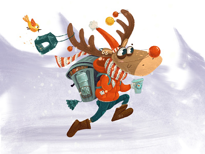 Moose character character design children illustration christmas design illustration