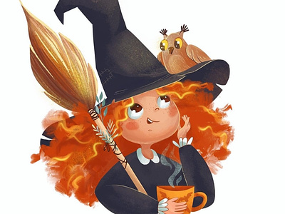 Alise, the little witch book illustration character character design children illustration design girl halloween illustration kid illustration