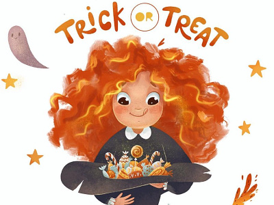 Trick or treat book illustrations branding character children illustration cute illustration design digital illustration illustration kid illustrations kidlit procreate witch