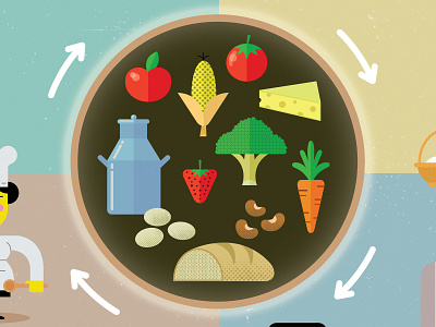Food design digital editorial illustration food food and beverage food and drink food art icon illustration spot illustration