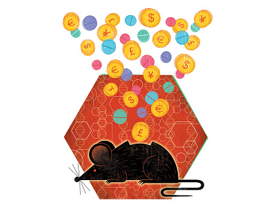 Mouse digital editorial illustration genetic genetic engineering icon illustration spot illustration