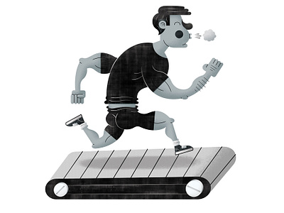 Running on Doping blackwhite charachter design digital editorial illustration fitness icon illustration running sport sport branding spot illustration