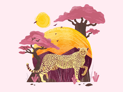 Savannah Cheetah design graphic design illustration