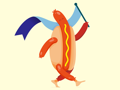 Happy Hot Dog design graphic design illustration