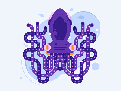 Squid design graphic design illustration
