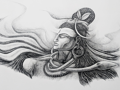 My fascination for "Shiva" crosshatch god gods hatching hinduism india indian mythology paper pen and ink shiv shiva