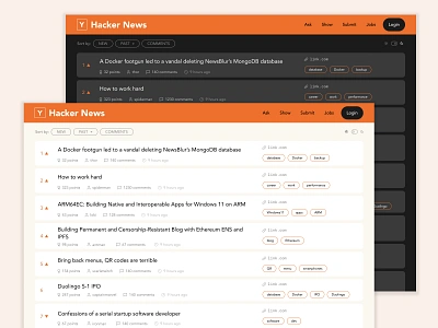 Hacker News Redesign Concept branding design redesign ui