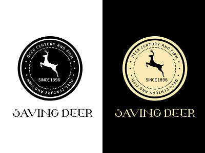Saving Deer - Badge badge century deer firm fun icon logo nature save wild