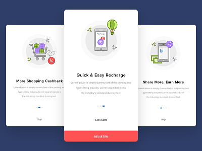 Onboarding illustration : cashback & mobile recharge app