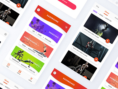 Fitness App android app colourful fitness gym health ios mobile app ui ui ux