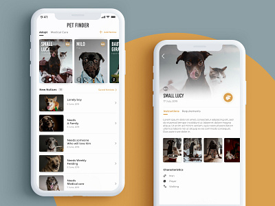 Pet Finder adopt app dog medical app medical care mobile mobile app mockup pet pet app typography ui uidesign ux whitepaper