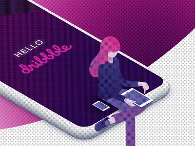 Daily UI 001 daily ui design dribbble girl girl illustration illustration mobile ui social technology