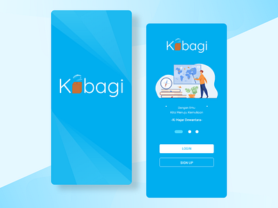 Preview Splash Screen and Intro Screen Kubagi App (Case Study) app design flat logo ui ux