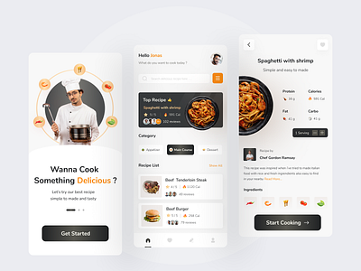 Food Recipe App by Muhammad Hermawan for Visoeal Studio on Dribbble