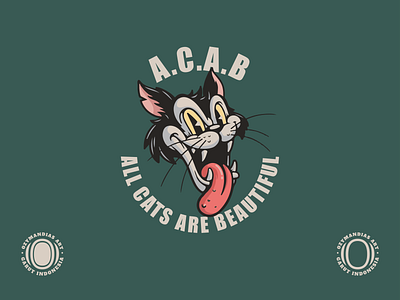 A.C.A.B (All Cats Are Beautiful) branding cartoon character design icon illustration logo paranoid vector