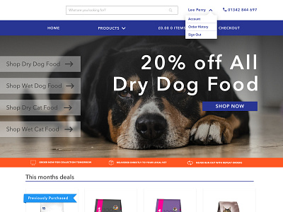 Vet supplier homepage pets ui design vets