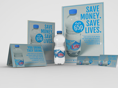 Life Water POS pack display design pos