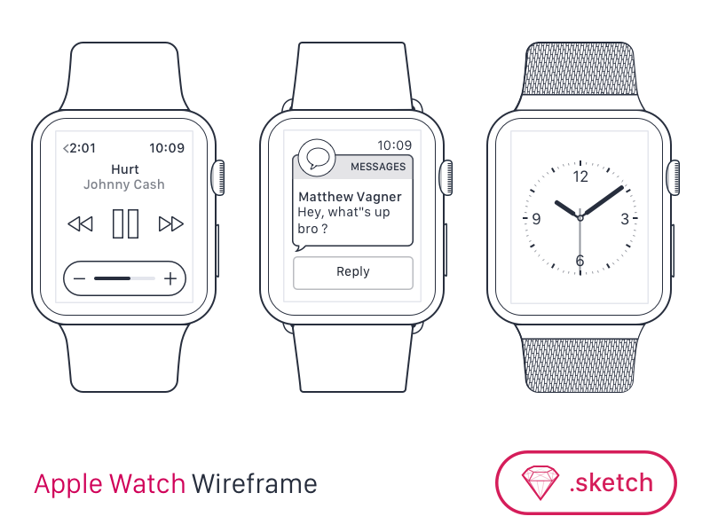 Apple Watch Wireframe for SketchApp [FREEBIE] app apple ddl free freebie sketch watch watchos wireframe