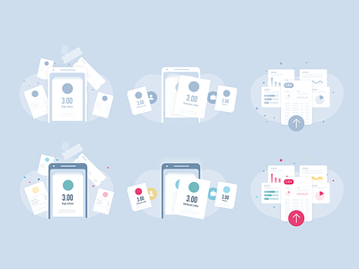 Illustrations invoices mobile app