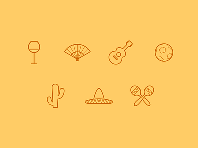 latin culture icons design flat icon illustration logo vector