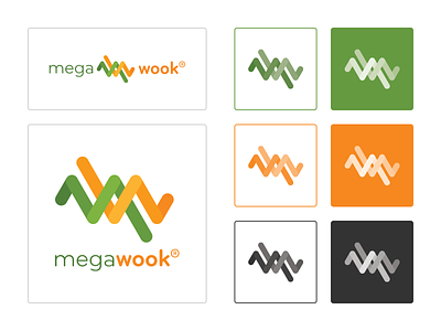 Mega Wook app bookstore branding design ecommerce logo logotype school books typography ui ux vector