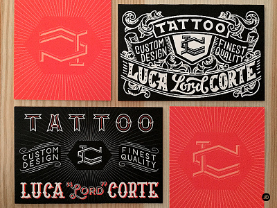Business Card for a tattoo artist, Luca "Lord" Corte branding design graphicdesign hand lettering illustration lettering logo monogram monogram logo