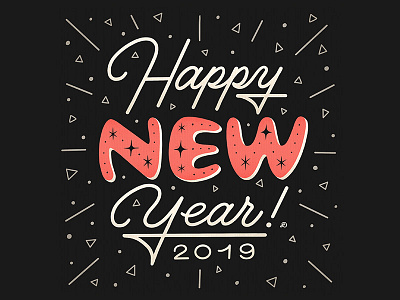 Happy New Year! 2019 design graphicdesign greeting card hand lettering happyholidays lettering newyear typography