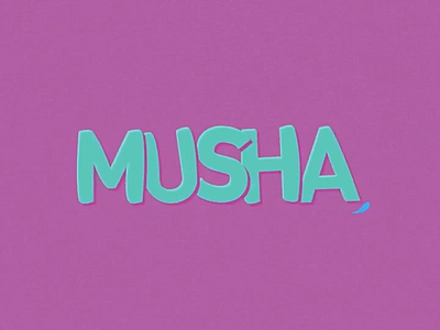 Musha-boom 2d after effect animation bounce feist morph mushaboom pastel sparks transform typography