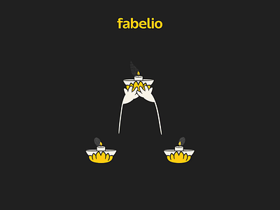 Fabelio Waisak Greetings 2d after effect animation buddha candle character design instagram light yellow