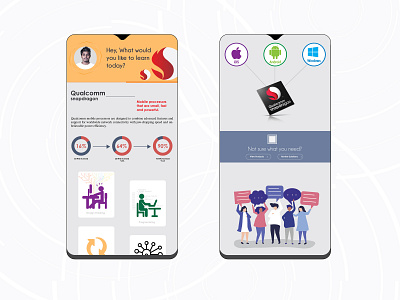 Qualcomm App UI app course app app cover craftwork design ui illustration art learning app mobile app qualcomm snapdragon ux