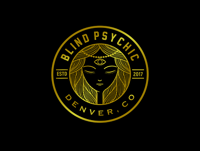 Blind Psychic art food and drink girl gold gypsy illustration logo logo design vector vintage wine