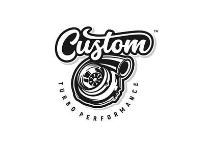 Turbo custom performance auto logo automotive boost creative custom logo mechanic performance sport turbo vector vintage