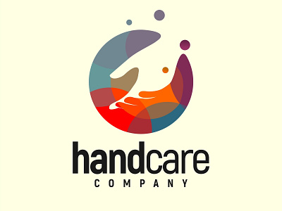 Hand Logo Design colorful colorful company design hand handcare icon illustration logo negative space logo vector