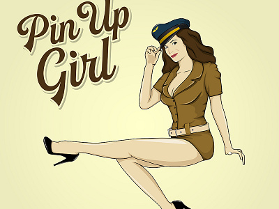 Pin Up Girl Retro vintage logo colorful girl icon illustration image logo pilot pin up pin up girl retro typography vector vintage