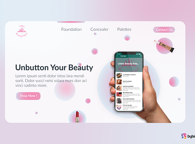 Cosmetic store landing page beauty branding design gradients landing page landing page concept layout makeup mockup ui uidesign web design website website concept website design