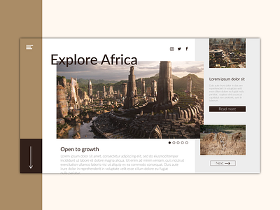 African Landing Page africa branding brown design explore landing page landing page concept travel ui uidesign web design