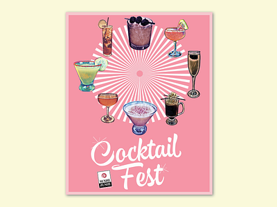 Cocktailfest Poster for Sushi Zushi design illustration poster design