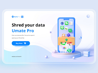 File shredding 3d data design imfone phone ui umate ux wipe out 麦风