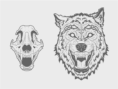 Back to bones - pt1 angry bones illustration rage skull wolf