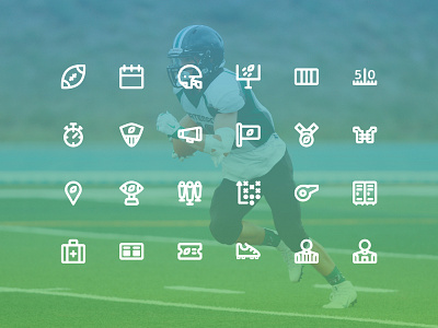 American Football Icon Set (Line Style) app design icon icon set iconography iconography graphic ui ux vector web
