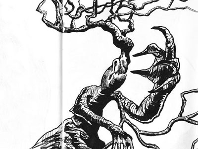 Inktober 05 black and white drawing illustration ink inked inktober sketch sketchbook spooky weird