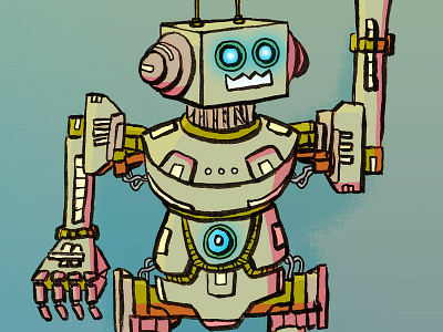 Robot 003 character design drawing illustration photoshop robot sketch