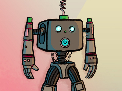 Robot 007 charachter design character daily drawing drawing illustration photoshop robot sketch