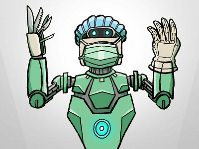 Robot 014 character design daily drawing doctor drawing illustration photoshop robot robot doctor robot surgeon sketch surgeon