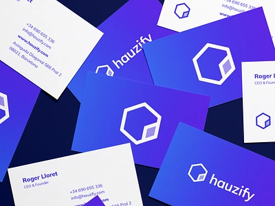 Hauzify - Business Card designs branding business card businesscard card design graphicdesign holidays icon logo logodesign logotype logotype design rent rental app ui ux vector web web design webdesign