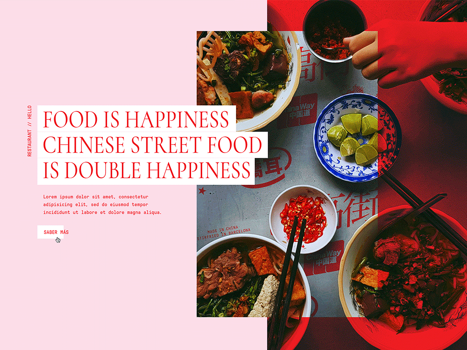 Kao Street - Take Away GIF chinese chinese food design food ui ux web web design webdesign website website design