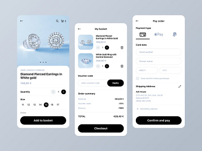 Jewelry E-commerce - App UI concept