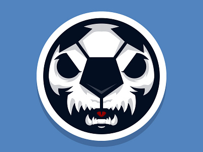 monstergoal angry ball mad monster soccer soccerball sport logo tounge vector