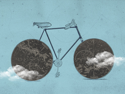 bike collage illustration