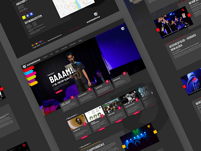 Kupferdächle dark event event branding flat design homepage interface night mode ui ux web desgin